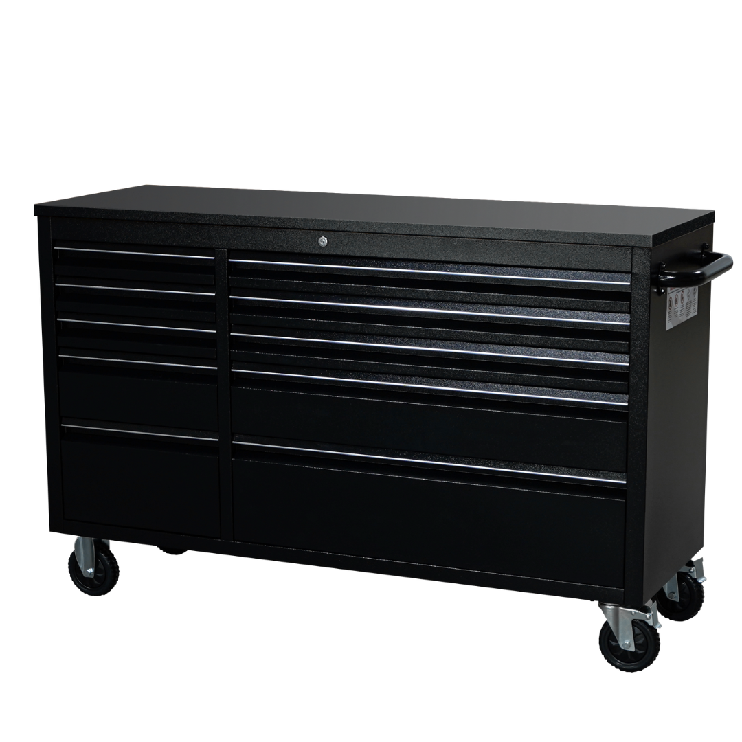 55 inch Black 10 Drawer Work Bench tool chest Tool Box Chest Cabinet