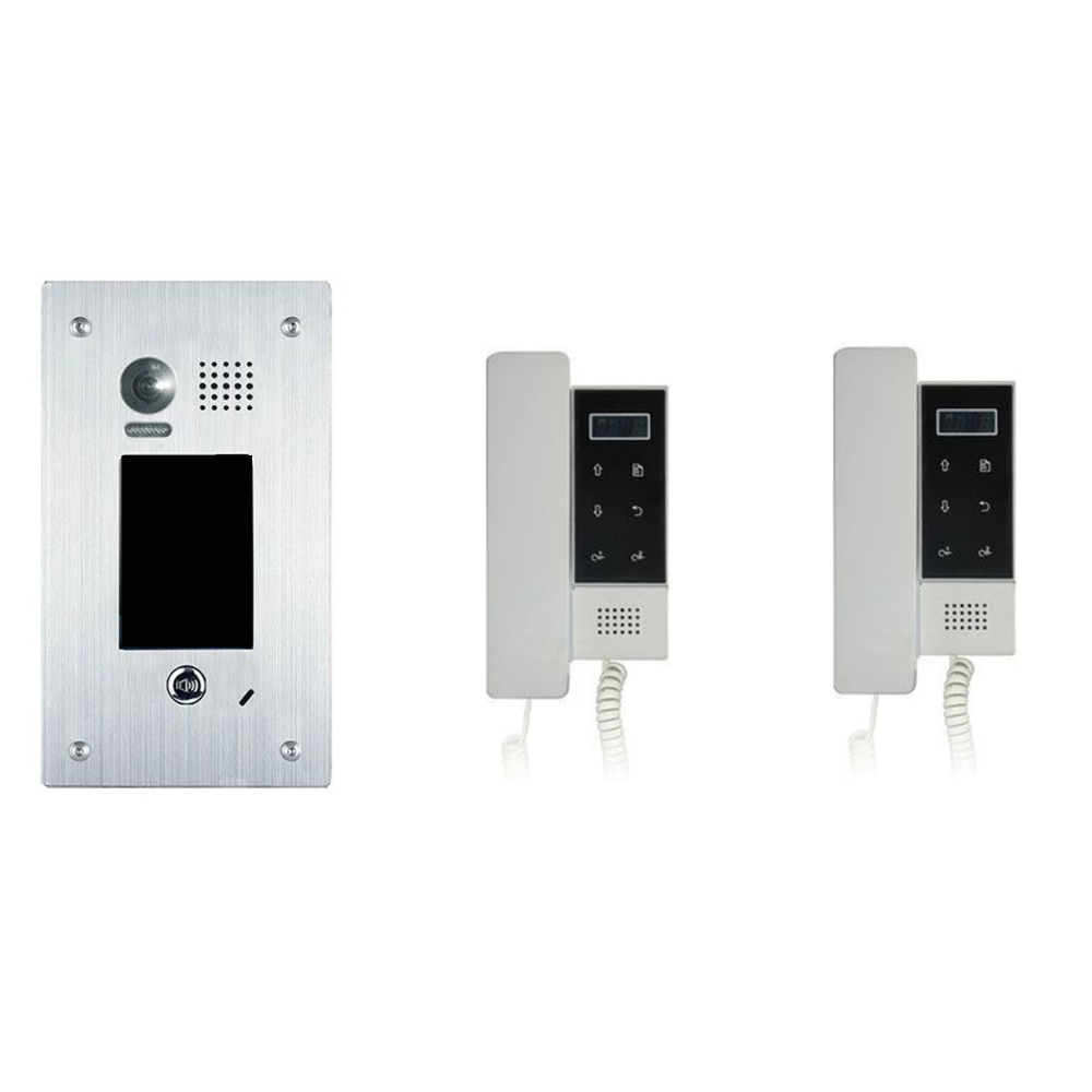 V-Tek-Kit7AFM - V-Tek Audio Intercom Kit - Flush Mount & 2x Audio Handset - 2 Wire
