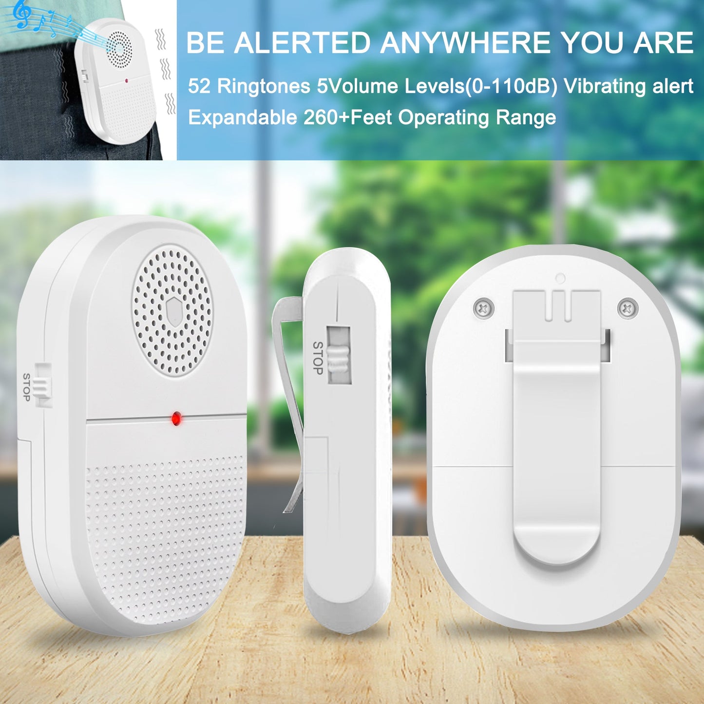 Wireless Caregiver Pager with Motion Sensor Alert