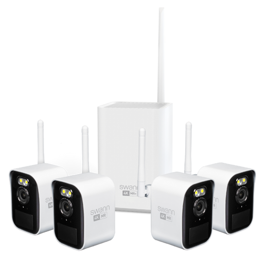 SWNVK-MRMINISD4-AU - Swann MaxRanger4K Mini Wireless Security System / Base Station / 32GB / 4x MINICAM 4K Cam