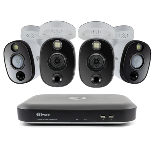 Swann DVR4-5580 4K/1TB/ 4 x PRO-4KWLB SWL + Siren Cameras