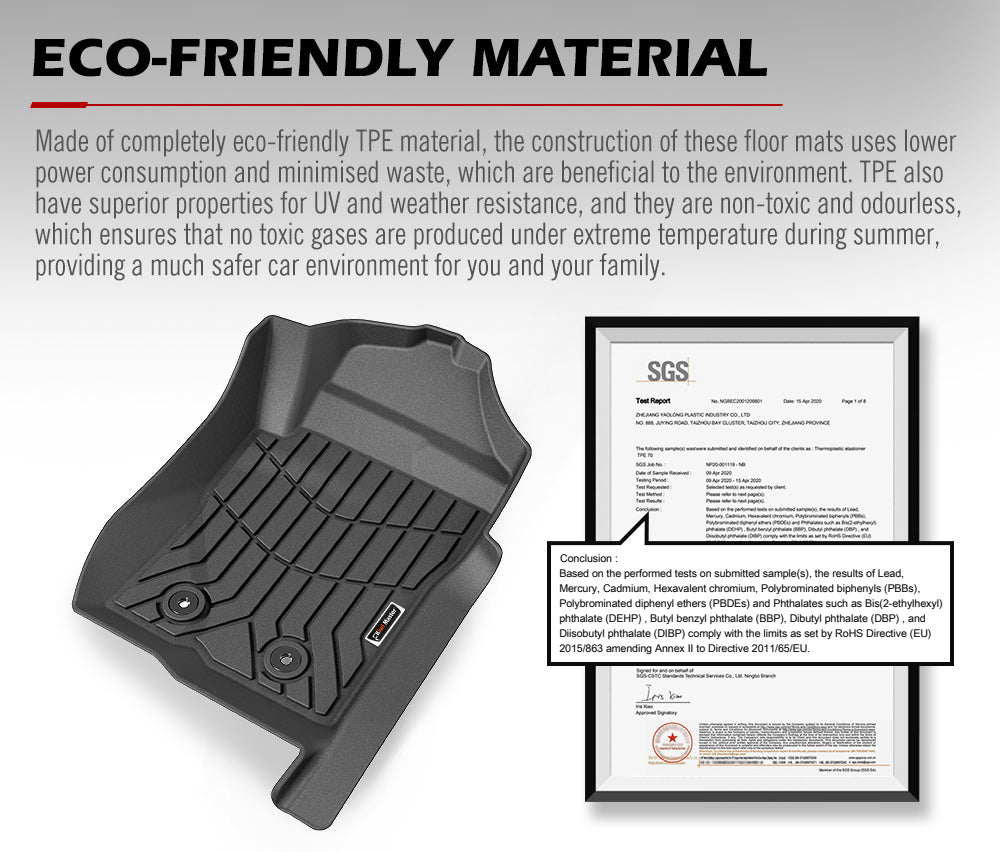 KIWI MASTER 3D TPE Car Floor Mat for Ford Ranger 2023+