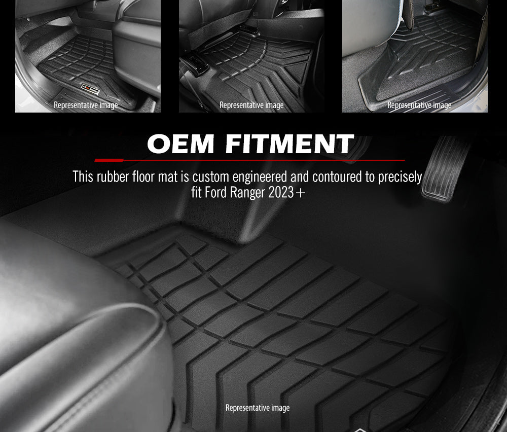 KIWI MASTER 3D TPE Car Floor Mat for Ford Ranger 2023+