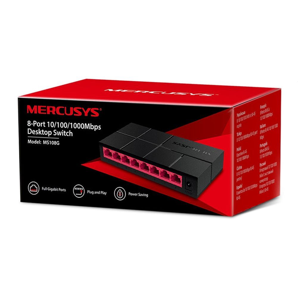 MER-MS108G - Mercusys 8-Port 10/100/1000Mbps Desktop Switch