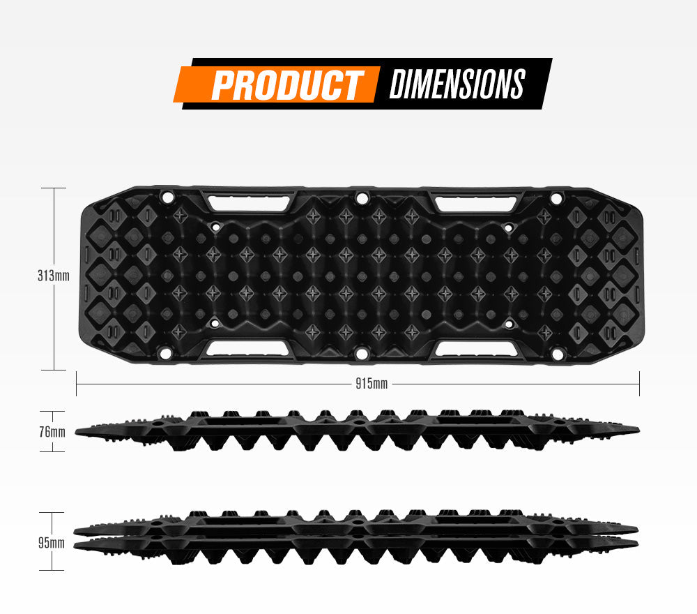 BUNKER INDUST Pair 10T Recovery Tracks - Black