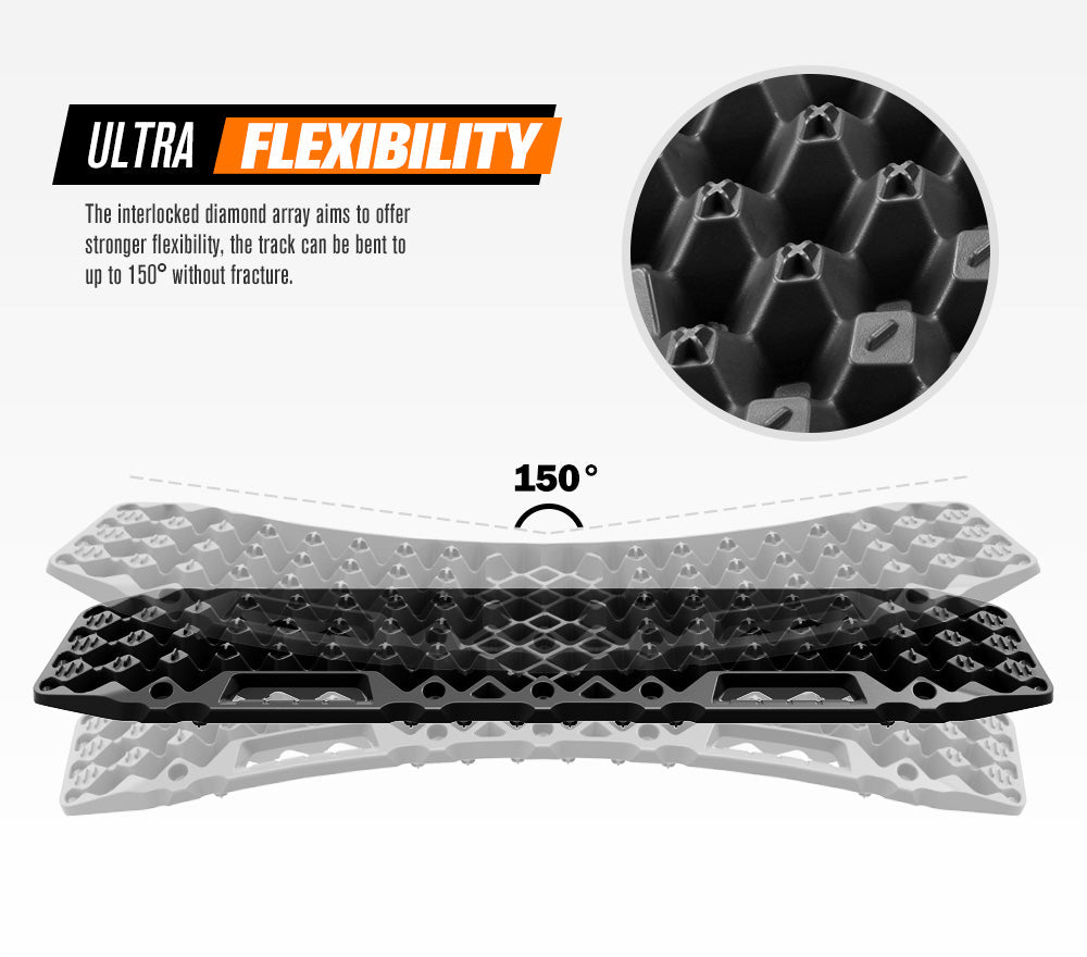 Bunker Indust Recovery Tracks Farm Jack Base 10T Board Sand Mud Snow OffRoad 4WD - Black