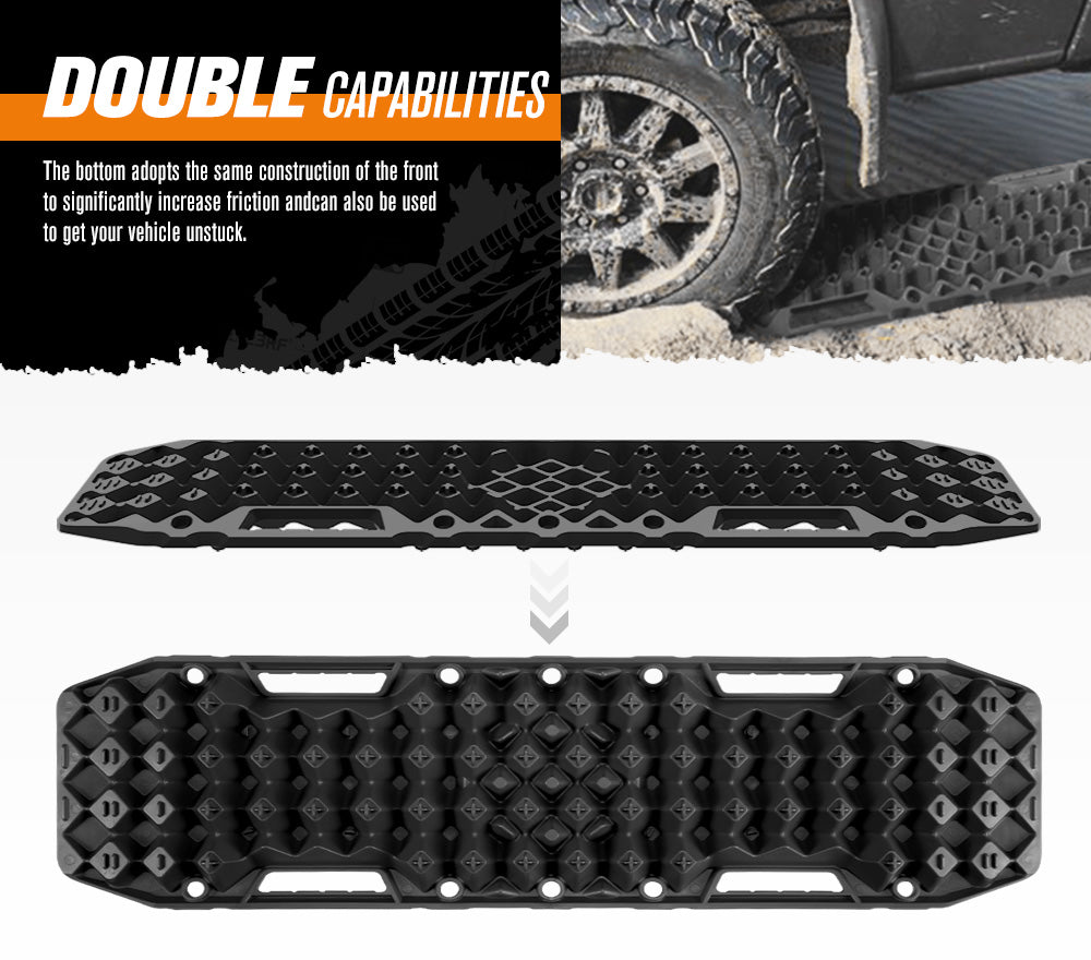Bunker Indust Recovery Tracks Farm Jack Base 10T Board Sand Mud Snow OffRoad 4WD - Black