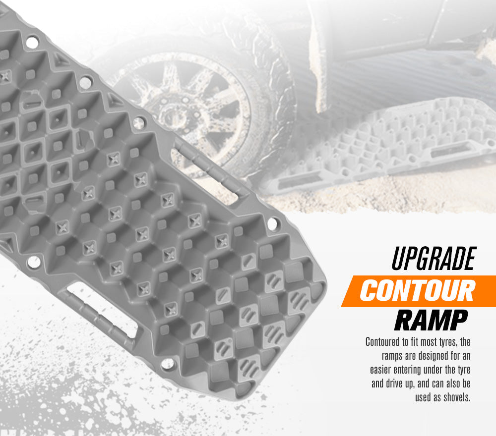 Bunker Indust Recovery Tracks Farm Jack Base 10T Board Sand Mud Snow OffRoad 4WD - Grey