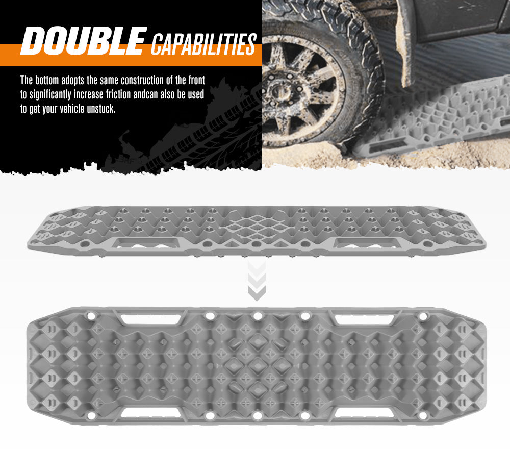 Bunker Indust Recovery Tracks Farm Jack Base 10T Board Sand Mud Snow OffRoad 4WD - Grey
