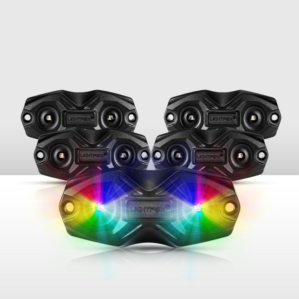 LIGHTFOX RGBW LED Rock Lights - 4 Pack Default Title