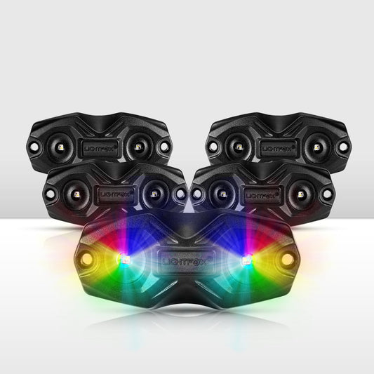 LIGHTFOX RGBW LED Rock Lights - 4 Pack Default Title