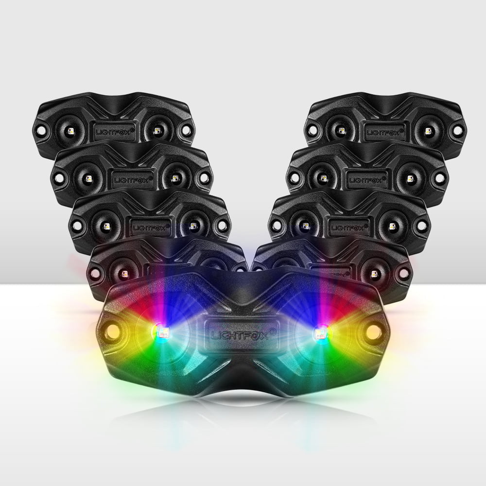 LIGHTFOX RGBW LED Rock Lights - 8 Pack Default Title