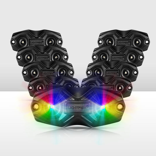 LIGHTFOX RGBW LED Rock Lights - 8 Pack Default Title