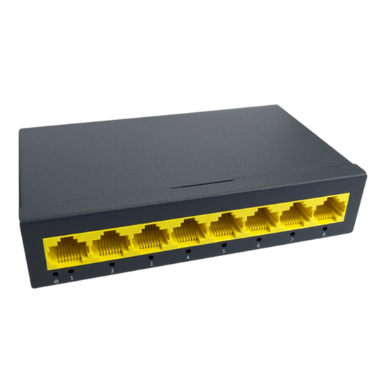 SWITCH-8 - 8 Port non-POE switch 12V/DC